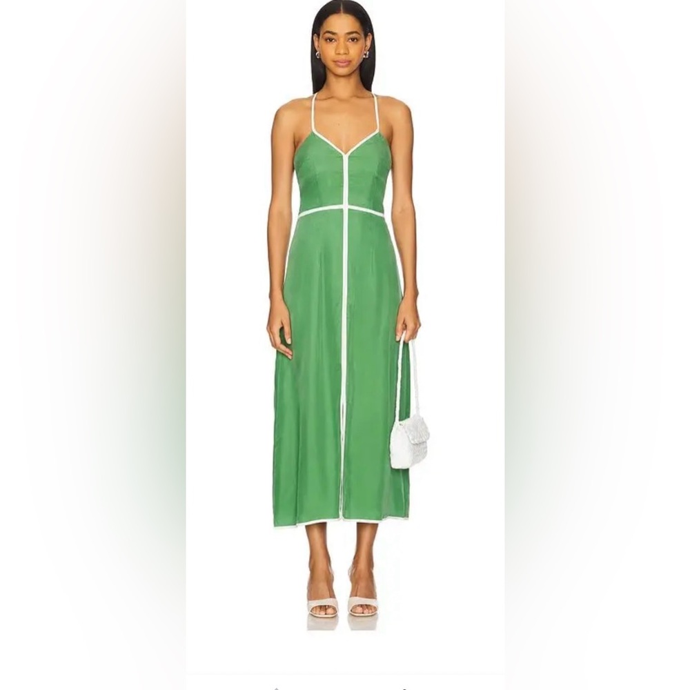 Sanica Isobel Green Spaghetti-Strap Maxi Dress